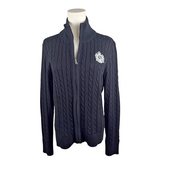 Ralph Lauren Black Cable Knit Cardigan - Picture 3 of 9